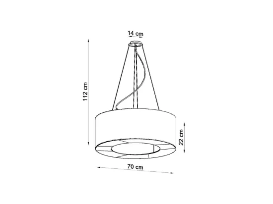 Sollux SATURNO Suspension Cylindrique Noir 70cm E27