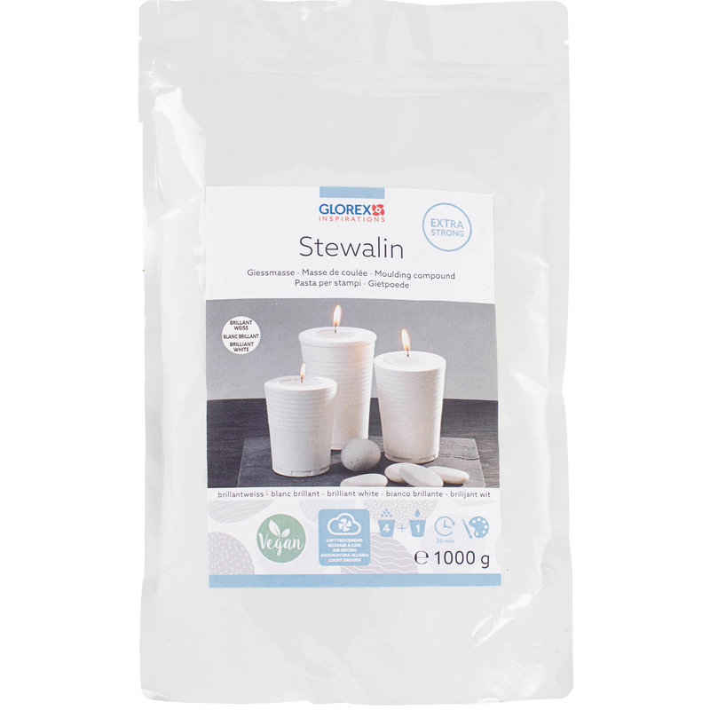 Glorex Giessmasse Stewalin, 1 kg, weiss