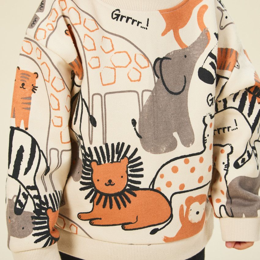 Ensemble jogging imprimé safari pour bébé garçon - Gris foncé