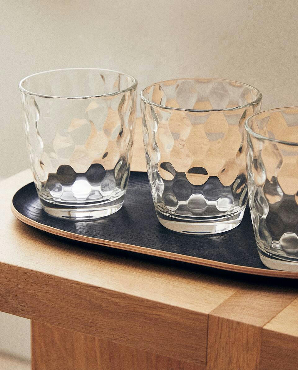 Conjunto de 3 copos com design de círculos em relevo