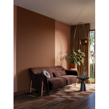 Kleurstaal lattenwand Decowall Acoustic Curve terra 30x25cm