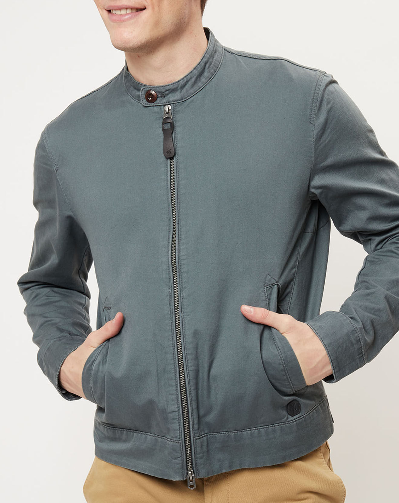 Marc O'Polo Blouson en coton & lin kaki