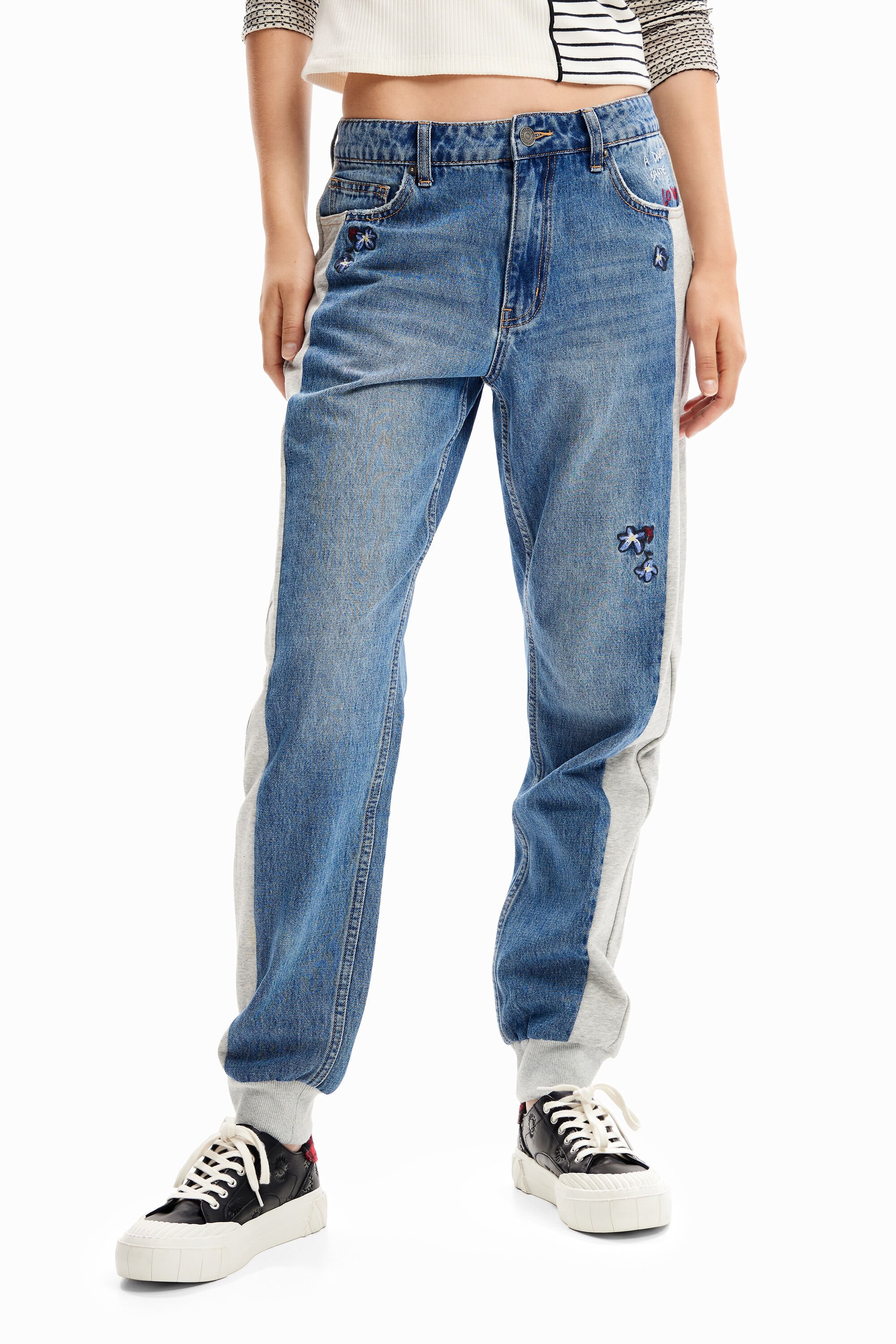 Jean jogging broderies