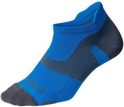 2XU Vectr Light Cushion No Show Sokker, Vibrant Blue/Grey
