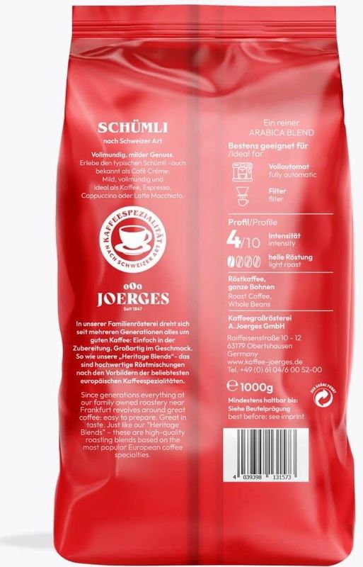 Joerges - Heritage Schümli - Gemalen Koffie - 1kg
