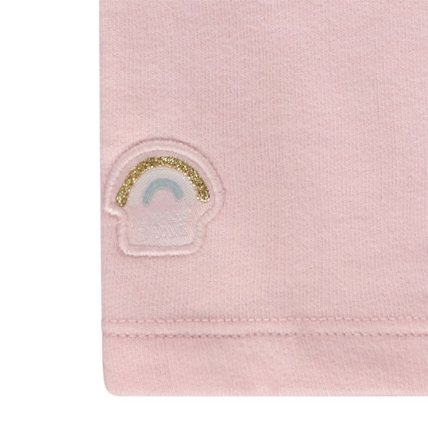 Ensemble jogging molleton print roller pour bébé fille - Rose