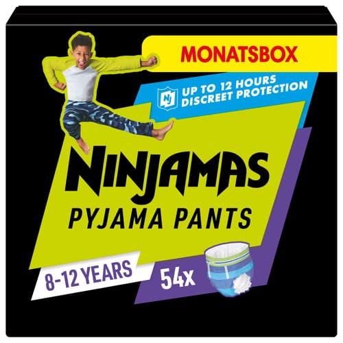 Ninjamas Absorbierende Nachthöschen Für Jungs, 54 Pyjamahöschen, 8-12 Jahre