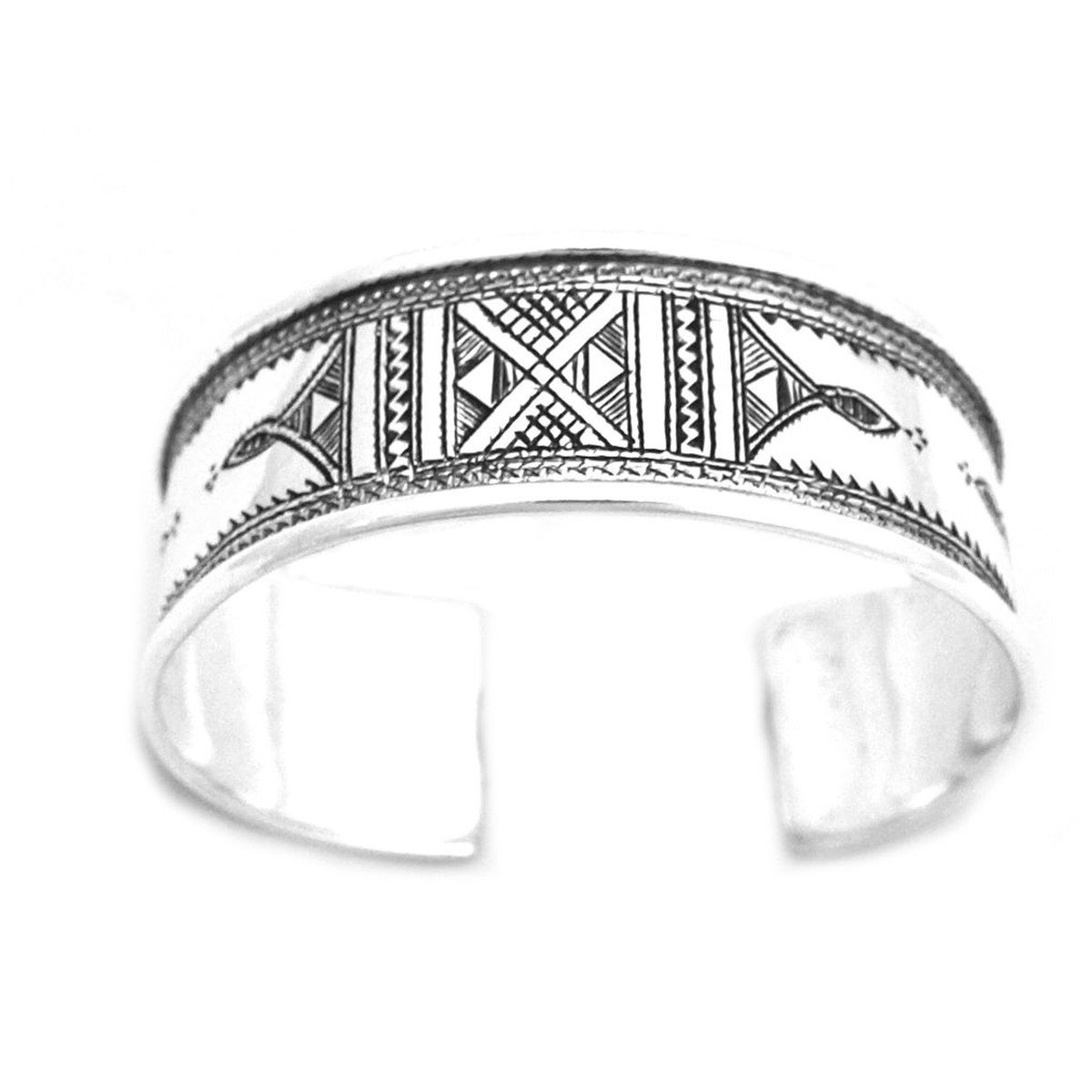 Gros Bracelet rigide gravé touareg