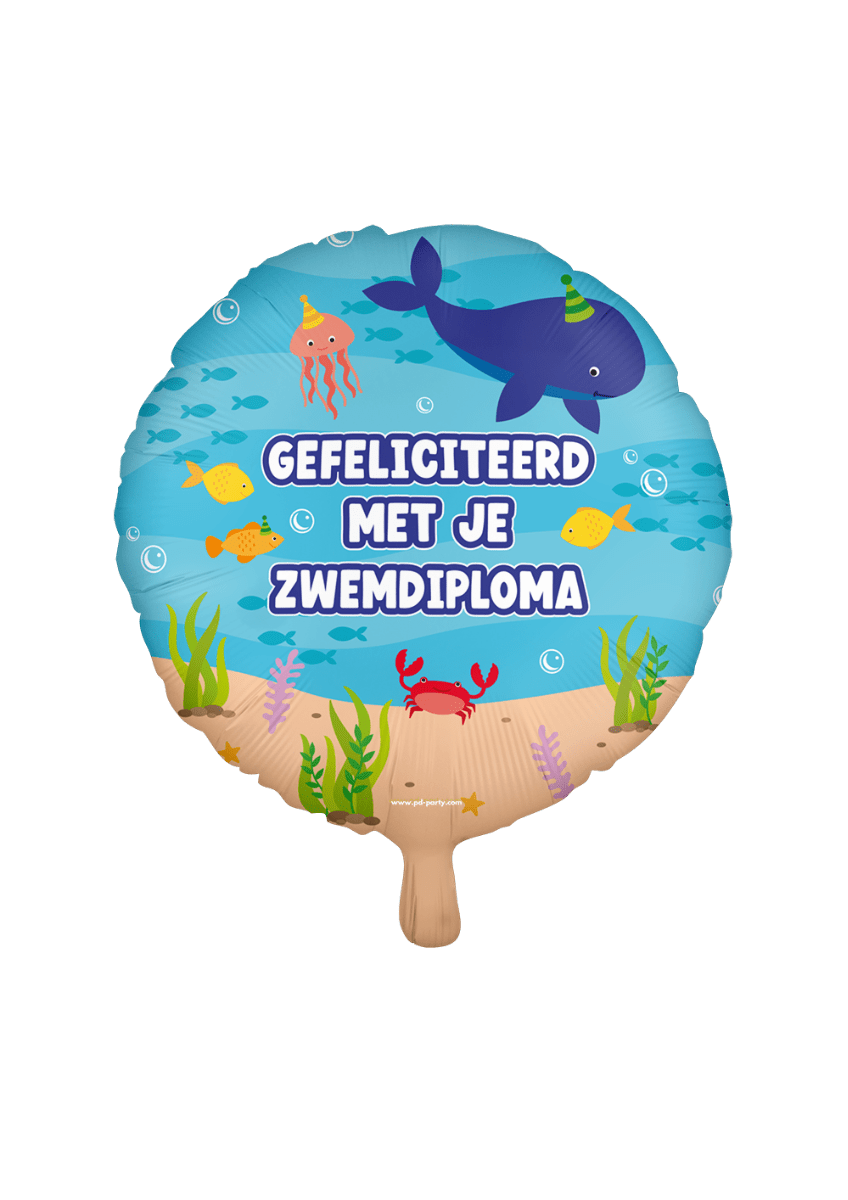 Zwemdiploma Helium Ballon Leeg 45cm