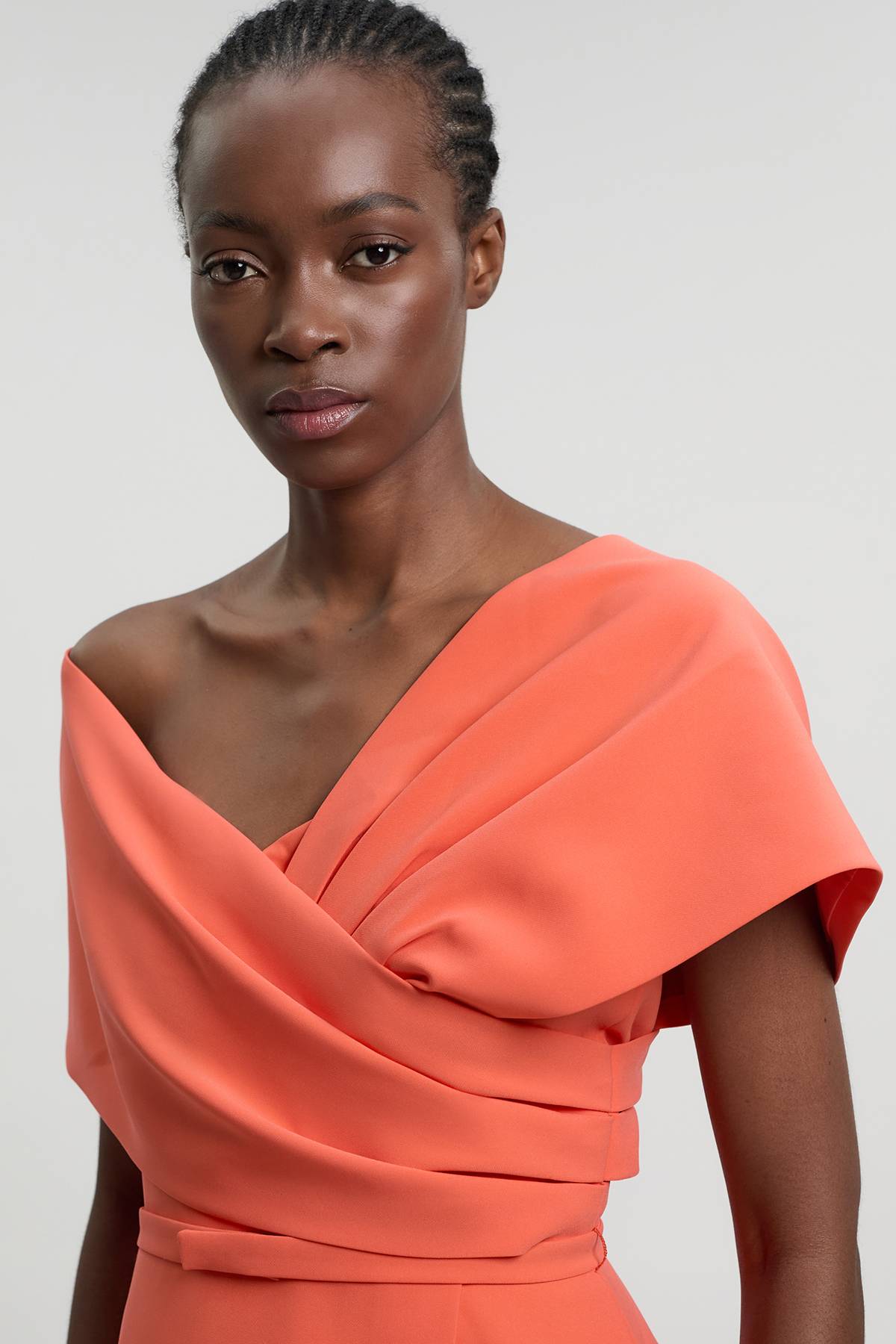 KarenMillen Robe Midi Ajustée À Basque En Viscose Stretch Compacte Petite