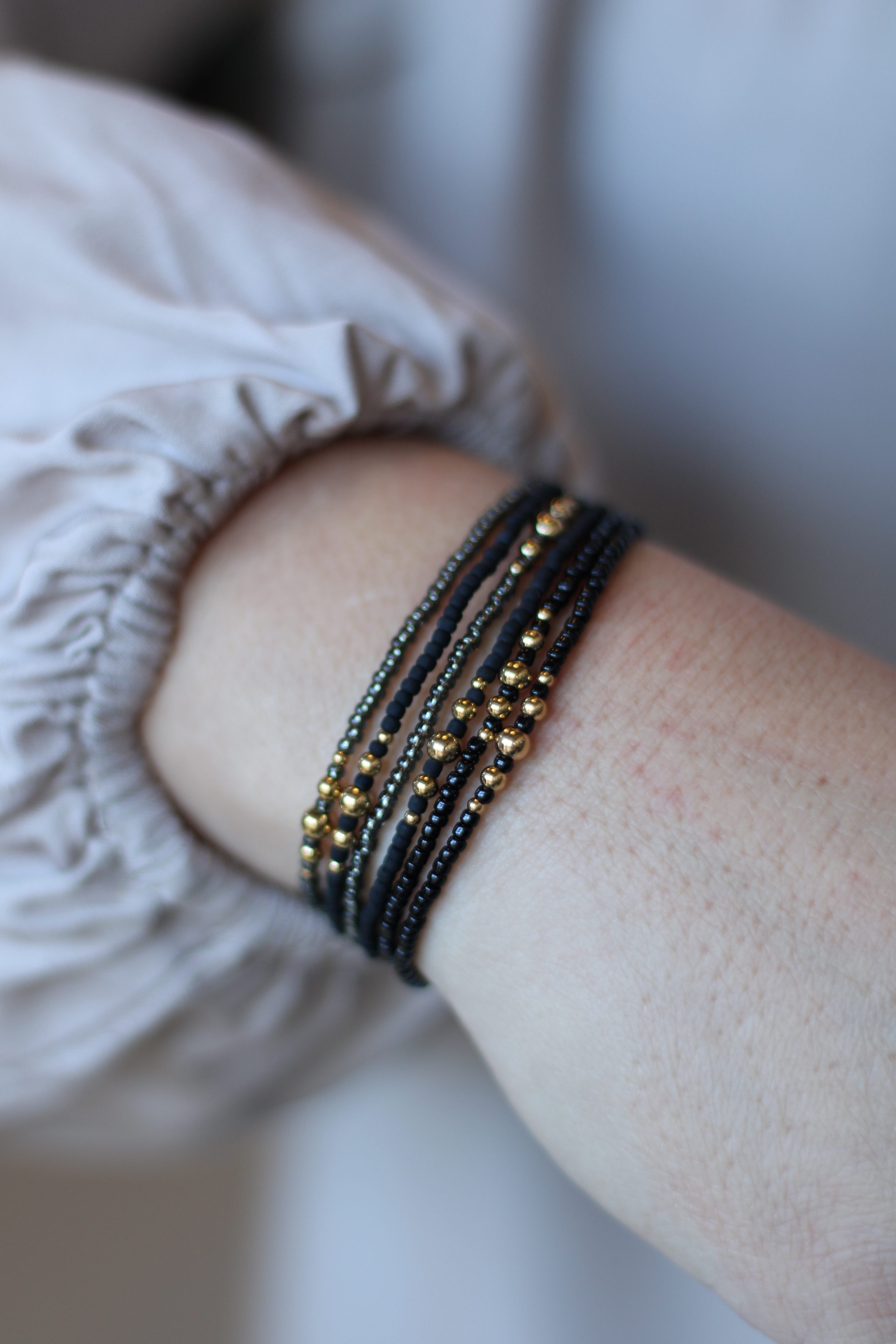 Armbanden Set Zwart Goud