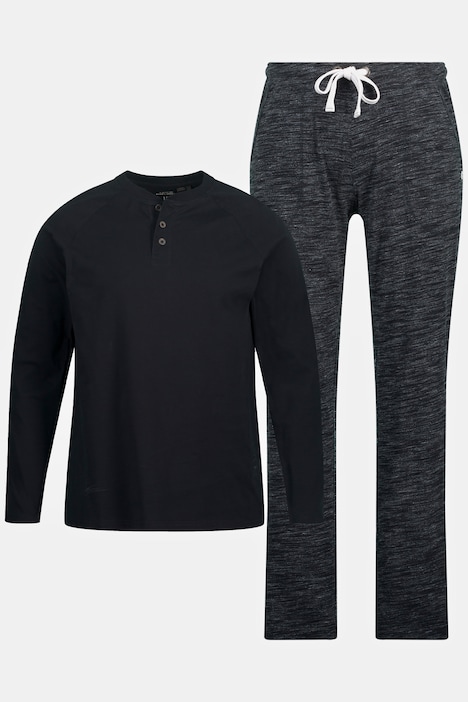 Schlafanzug, Homewear, OEKO-TEX, Zweiteiler, Langarmshirt, lange Hose, bis 8 XL