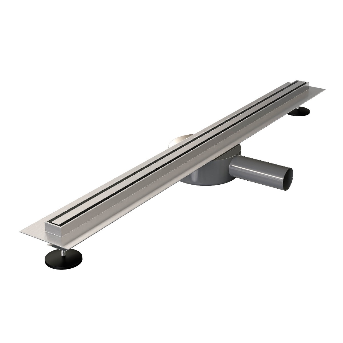 Brauer XS douchegoot 70cm met flens en draaibare sifon RVS geborsteld