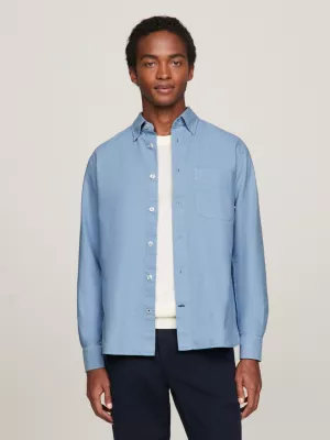 Camisa Oxford de corte regular com tingimento natural