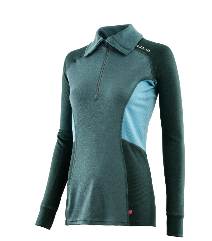 Aclima WarmWool Polo, Dame<br>Ullgenser med høy hals og glidelås!