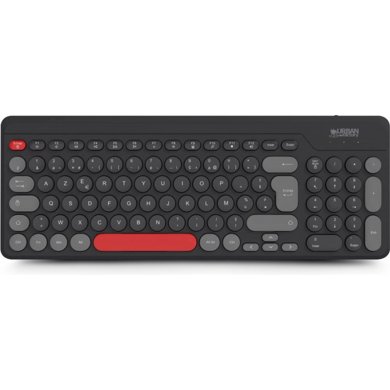 Urban Factory OWC24UF clavier Universel RF sans fil AZERTY Français Noir, Gris, Rouge