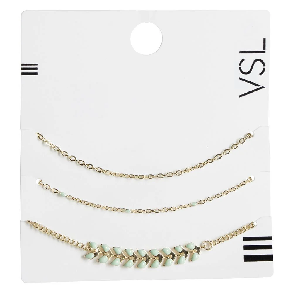 Lot de 3 bracelets chaîne style bohème doré motif épi de blé