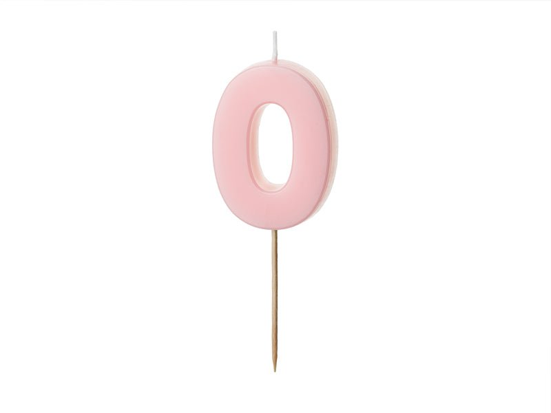 0 Jaar Kaars Lichtroze 5,5cm