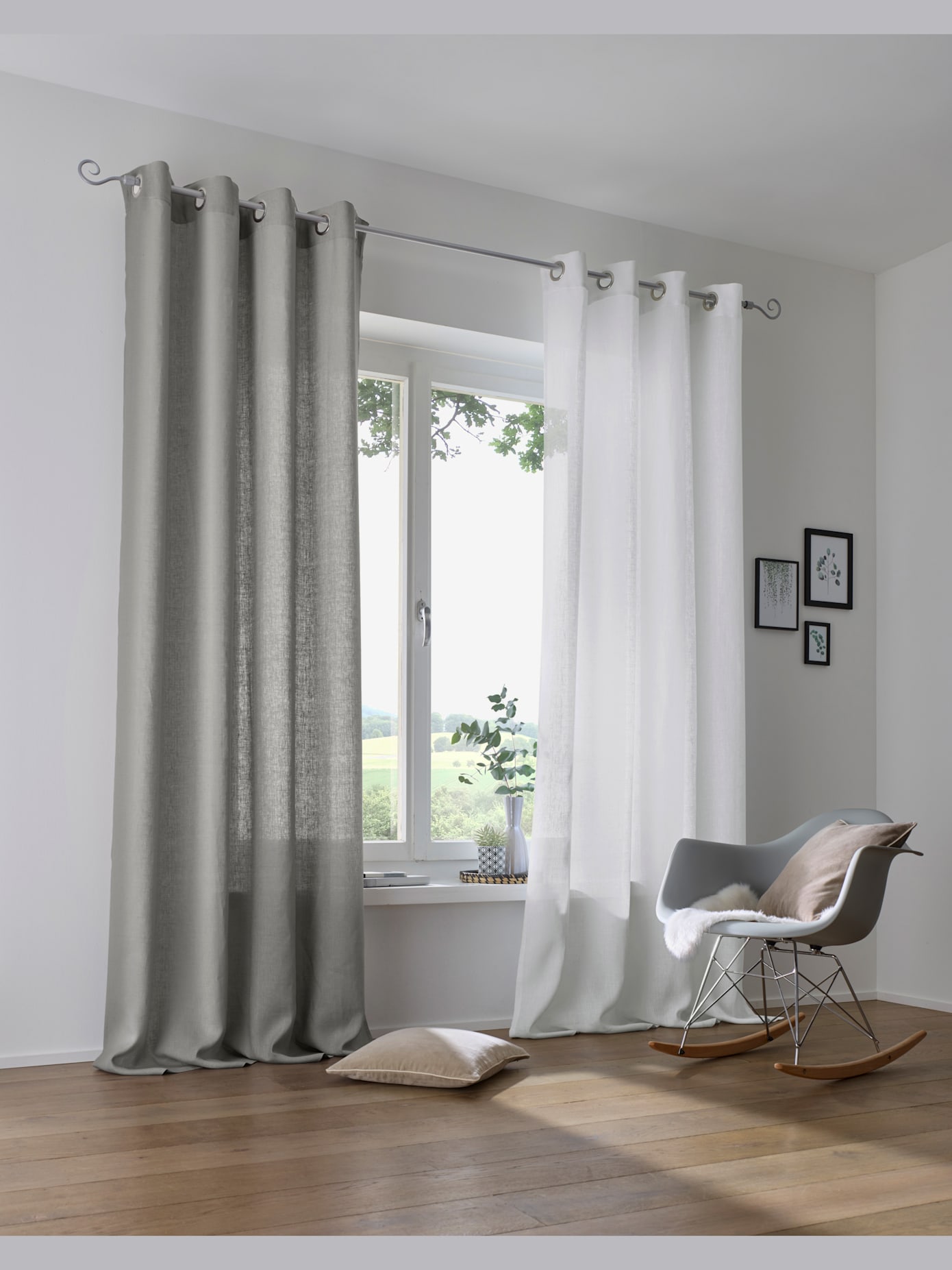 Rideau matière semi-transparente