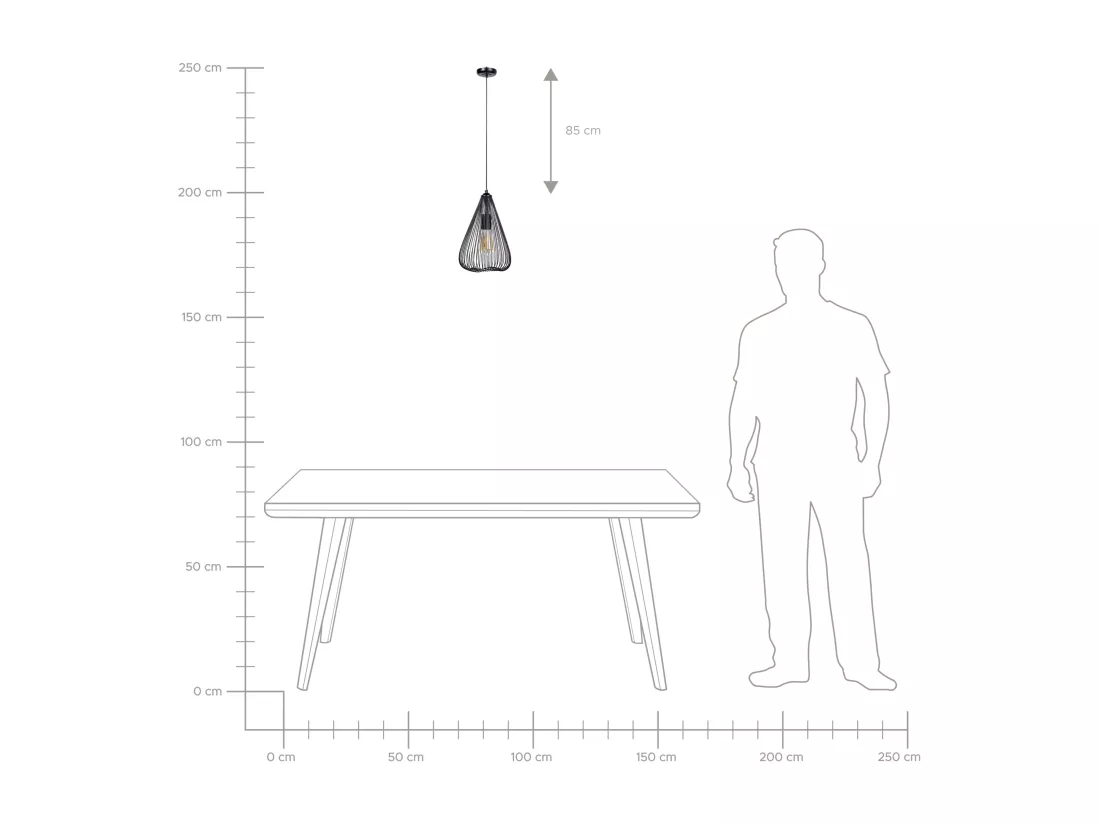 Lampe suspension CONCA Métal Noir