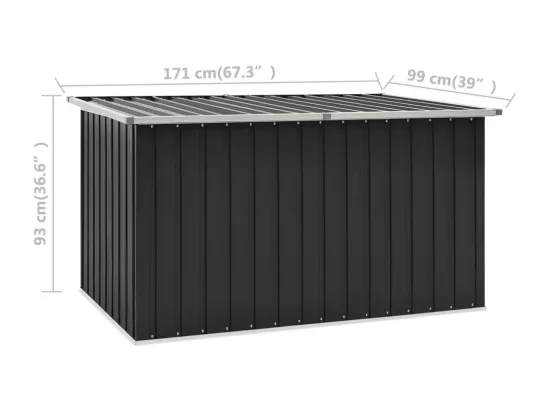 Boîte de rangement de jardin Anthracite 171x99x93 cm