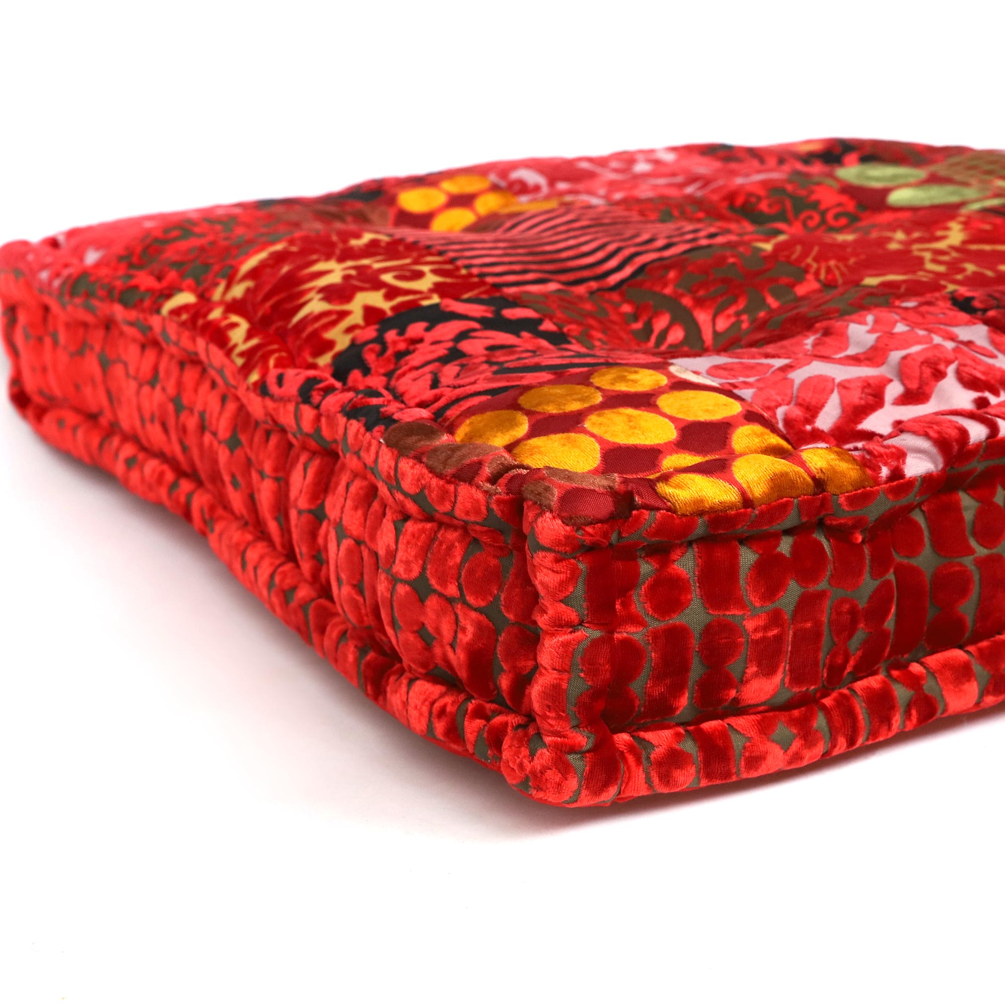 Sitzkissen Patchwork, rot, T 60 cm, B 60 cm, H 10 cm von fischer's lagerhaus