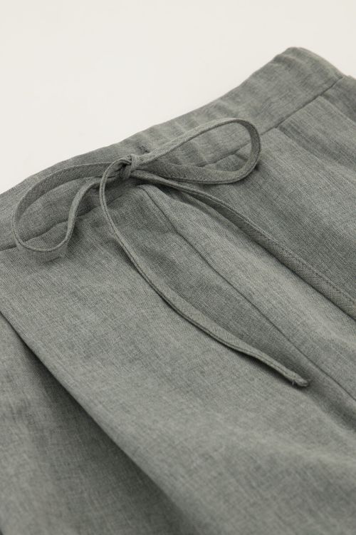 Grijze wide leg met strik
