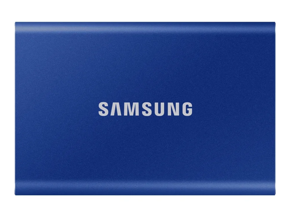 Samsung T7 MU-PC2T0H - SSD - krypteret - 2 TB - ekstern (bærbar) - USB 3.2 Gen 2 (USB-C stikforbindelse) - 256-bit AES - indigoblå