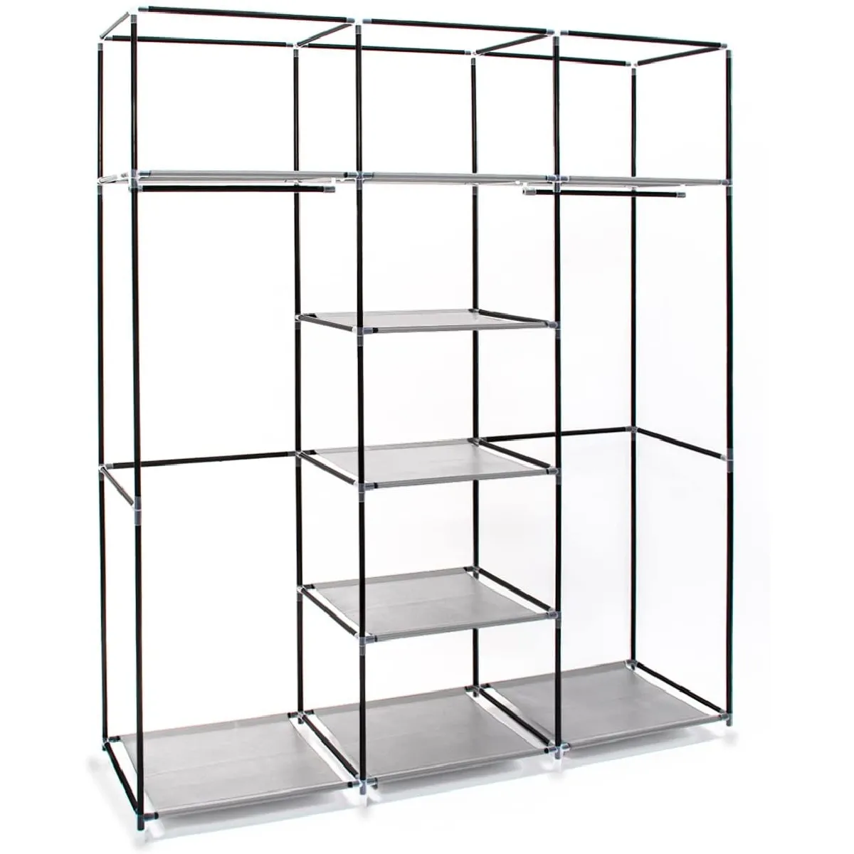 Helloshop26 Armoire pliante en tissu - Gris