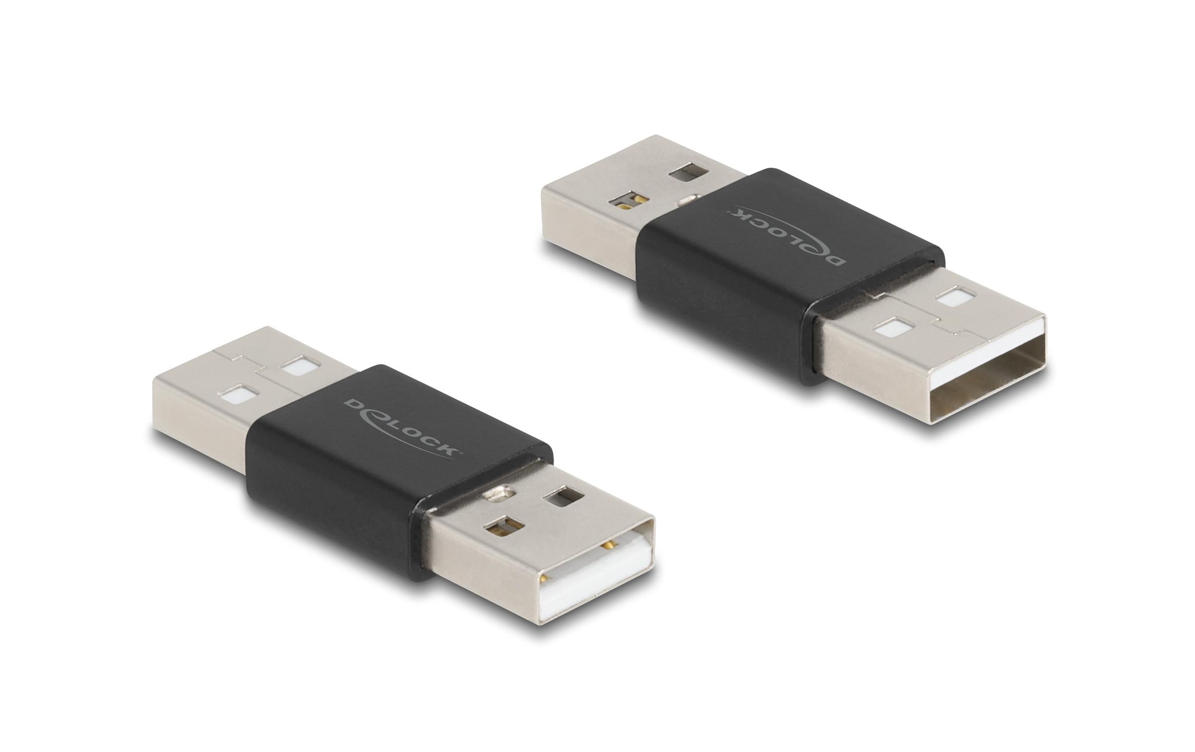 USB-Adapter Gender Changer USB-A Stecker - USB-A SteckerDelock Adapter Gender Changer USB 2.0 Typ-A Stecker zu Stecker Metall