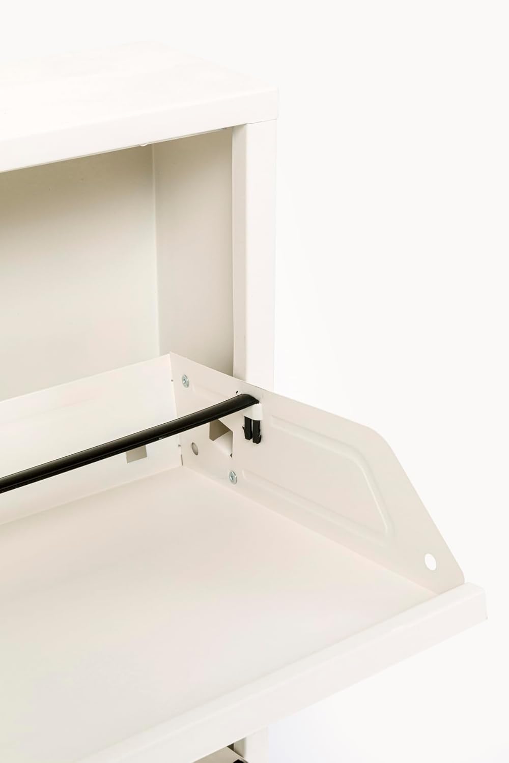 Kare Design Schuhschrank Caruso, Creme, 104x50x15 cm, Schuhkipper, Schuhablage, mit 3 Klappen, für 6 Paar Schuhe, Schmal, Platzsparend, Hoch, Eingangsbereich, Cremefarben