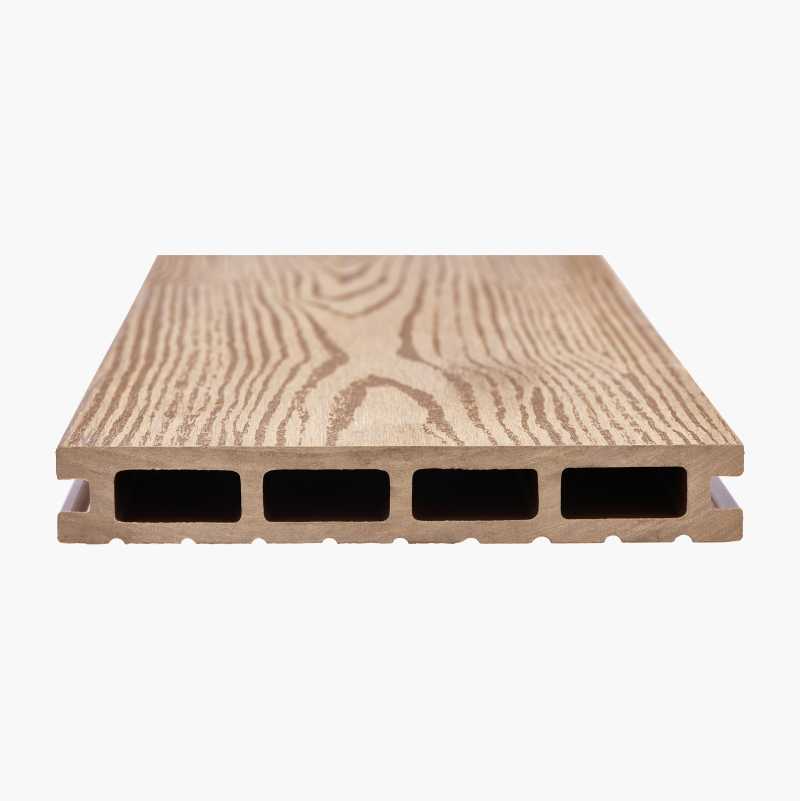 Terrassebord av kompositt, 2800 x 145 x 21 mm, lysebrun, 0,406 m²