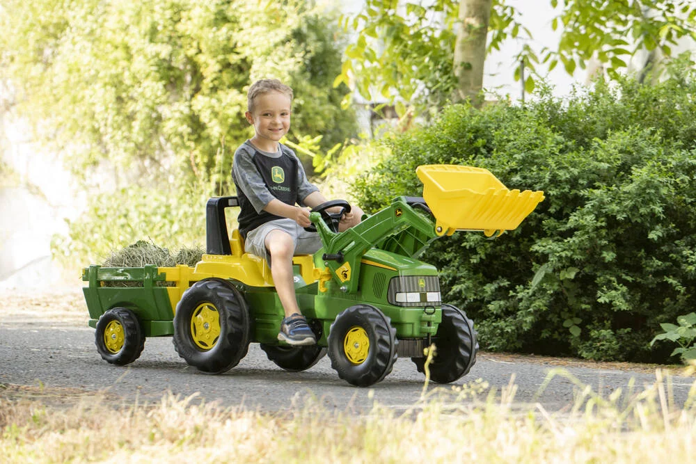 ROLLY JUNIOR JOHN DEERE - TRACTEUR AVEC PELLE + REMORQUE -
