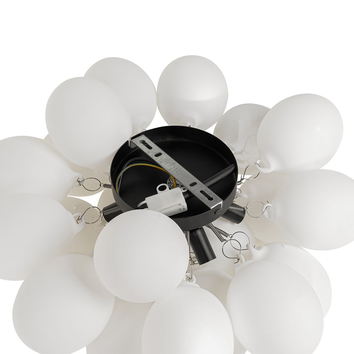 Smart plafondlamp zwart met opaal glas 6-lichts incl. 6 Wifi G9 - Uvas