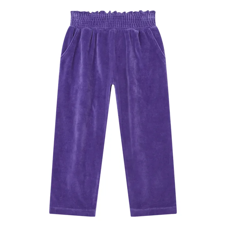 SMALLABLE BASICS Pantalon Carrotte Fille Elastiqué à la Taille en Velours | Bleu indigo