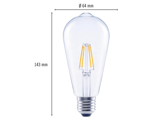 FLAIR LED lamp dimbaar ST64 E27/4W(40W) 470 lm 2700 K warm wit helder
