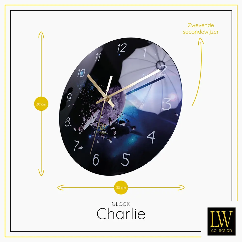LW Collection Keukenklok Charlie 30cm
