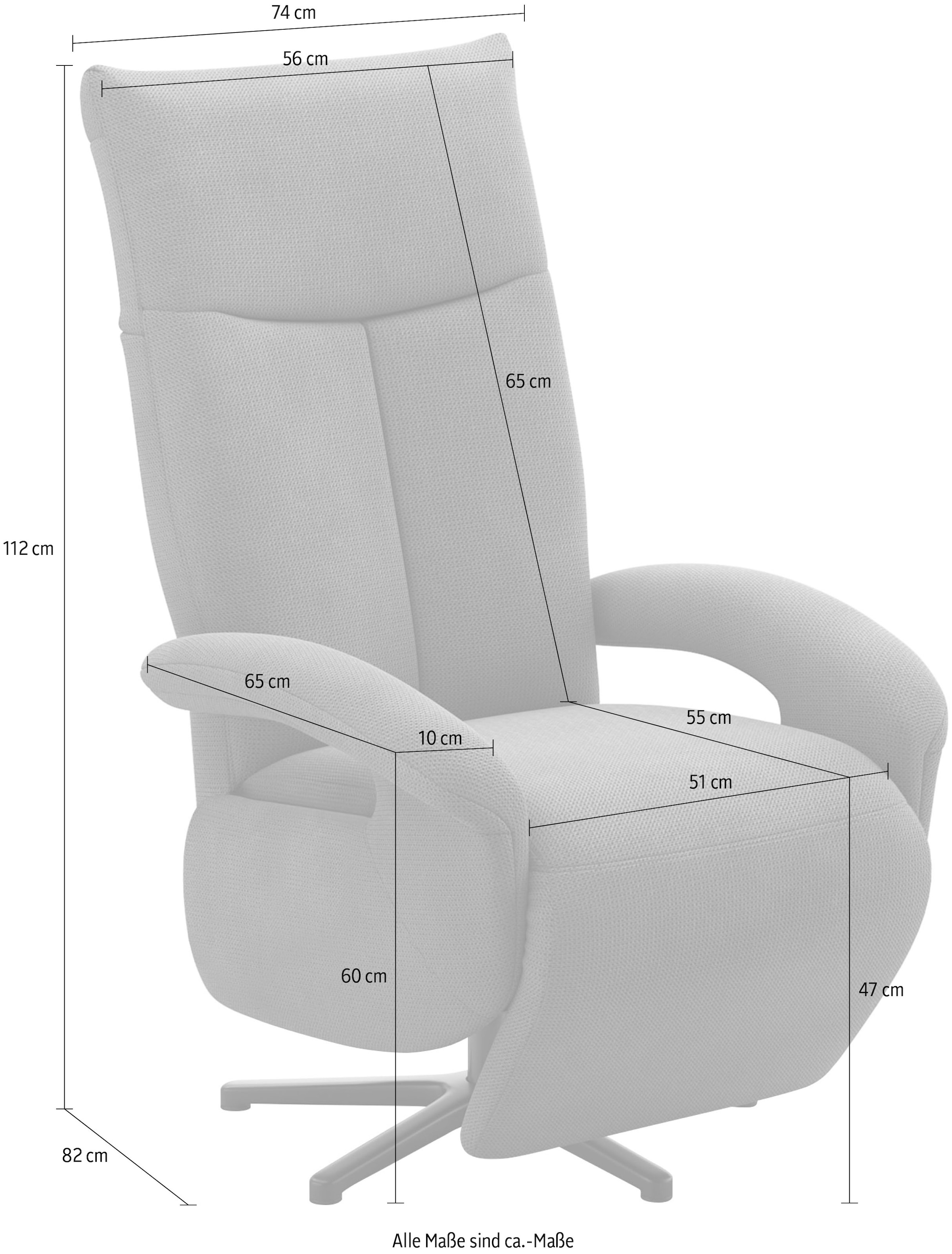 sit&more TV-Sessel »Emely, inkl. Kopfteilverstellung & 360° Drehfunktion« wahlweise mit 2 Motoren, Akku & Aufstehhilfe