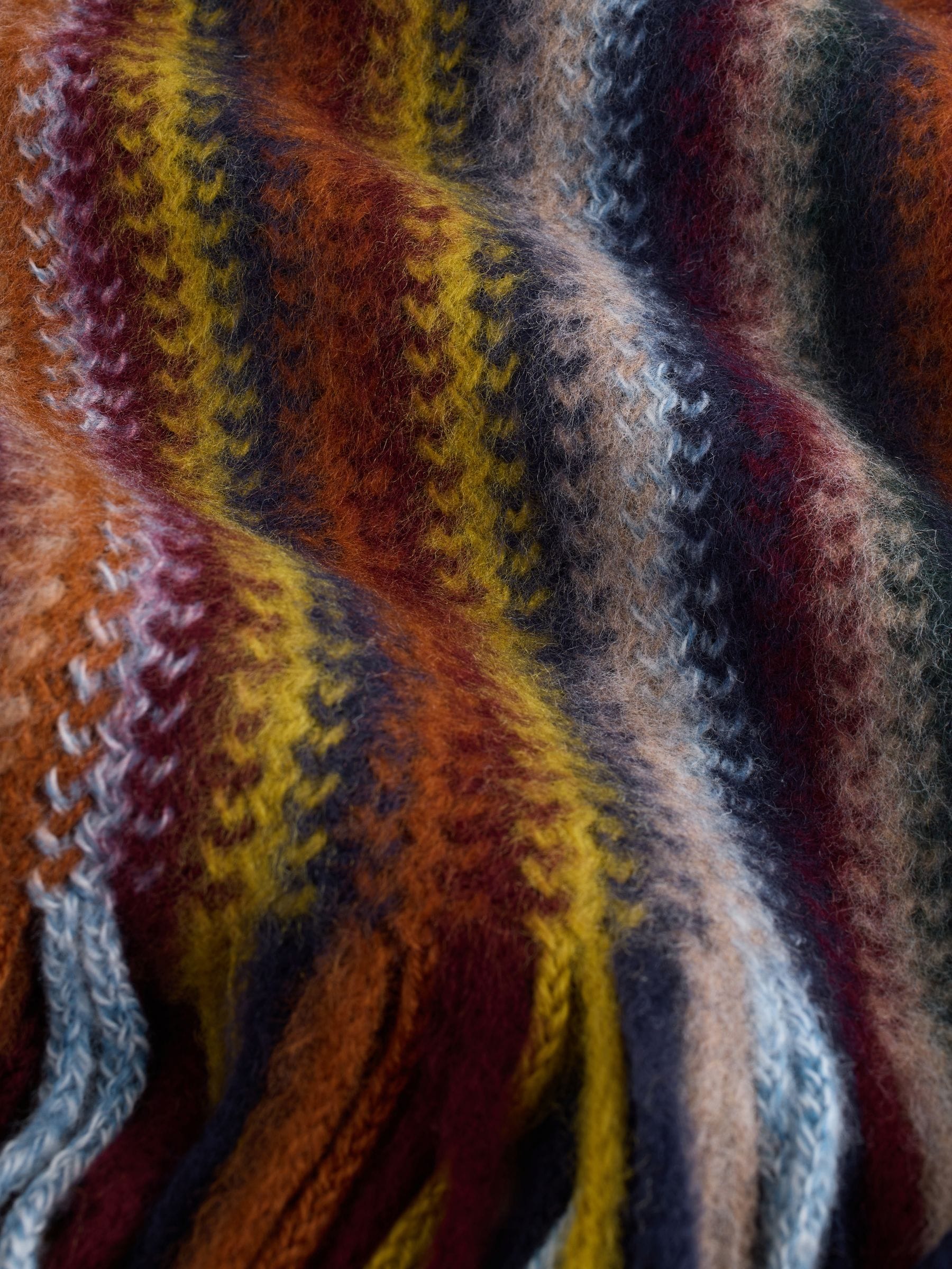 Oranje / meerkleurige strepen - Scarf And Beanie Matching Set