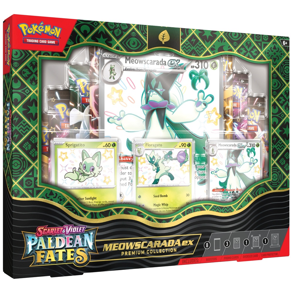 Pokémon-Sammelkartenspiel: Scarlet & Violet Paldean Fates Premium-Kollektion (Meowscarada, Quaqua)