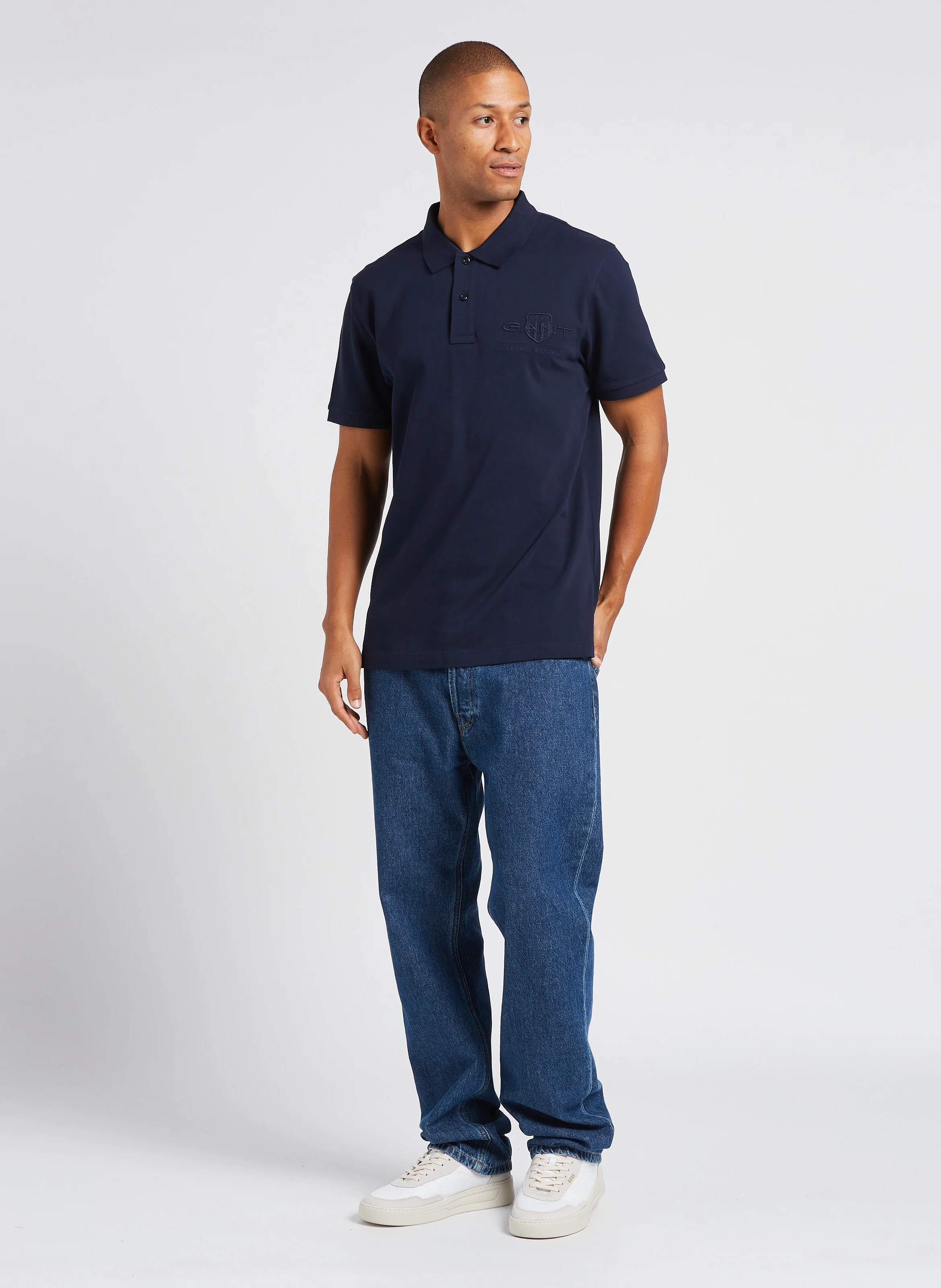 Polo droit en coton | Bleu