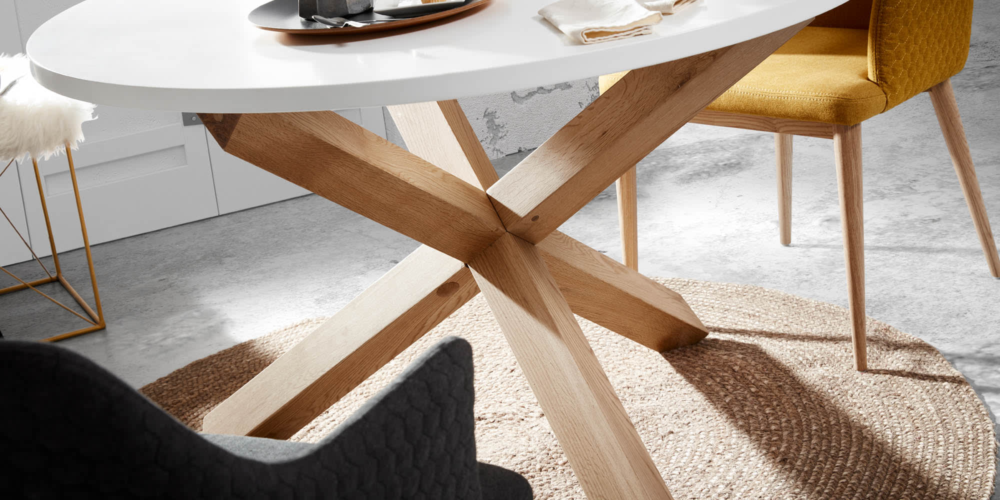 Kave Home Lotus Eettafel - Ã 135 cm - Wit