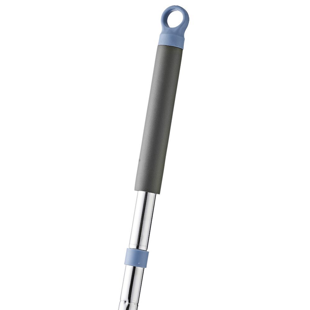 Seau essoreur avec balai plat pliable gris et bleu 8 L