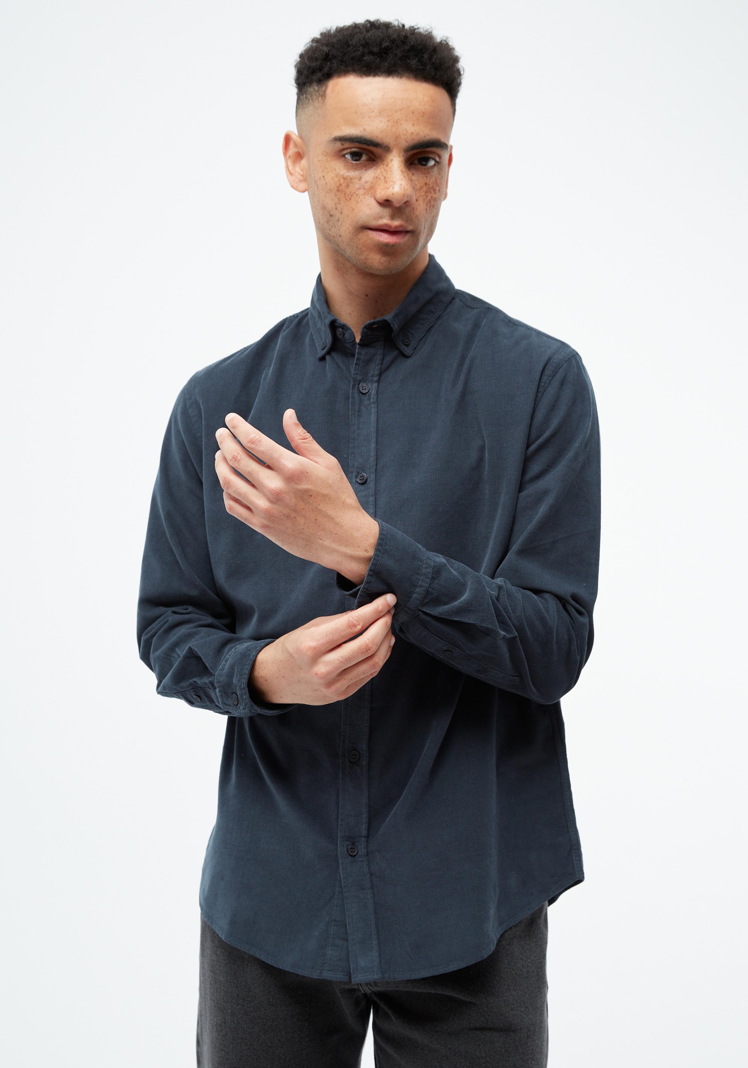 Givn Berlin Cord-Hemd GBFabio Midnight Blue
