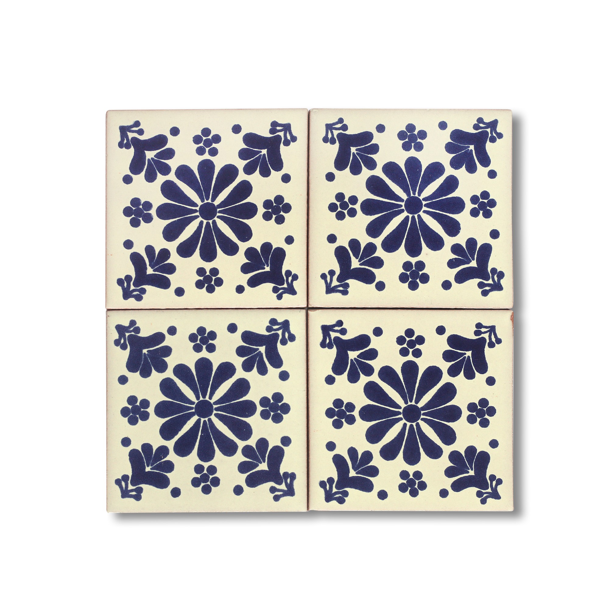 Kachel 'Buenavista', blau, weiß, T 10 cm, B 10 cm, H 0,5 cm von fischer's lagerhaus