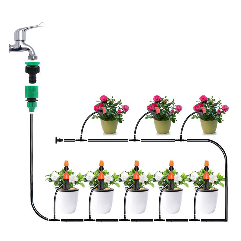 (113-tlg. Set) Automatisches Garten Bewässerungssystem Gewächshaus Tropf Sprinkler für Blumen / Pflanzen