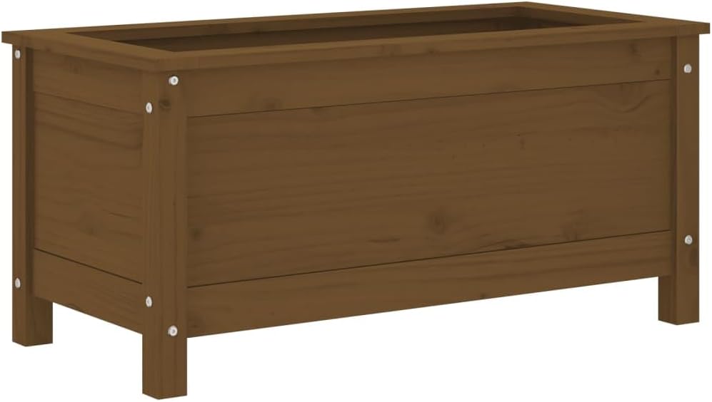 Hochbeet Balkon 82,5×40×39 cm Kiefernholz Honigbraun, Kräuter/Gemüse Beet, rostfrei & wetterfest