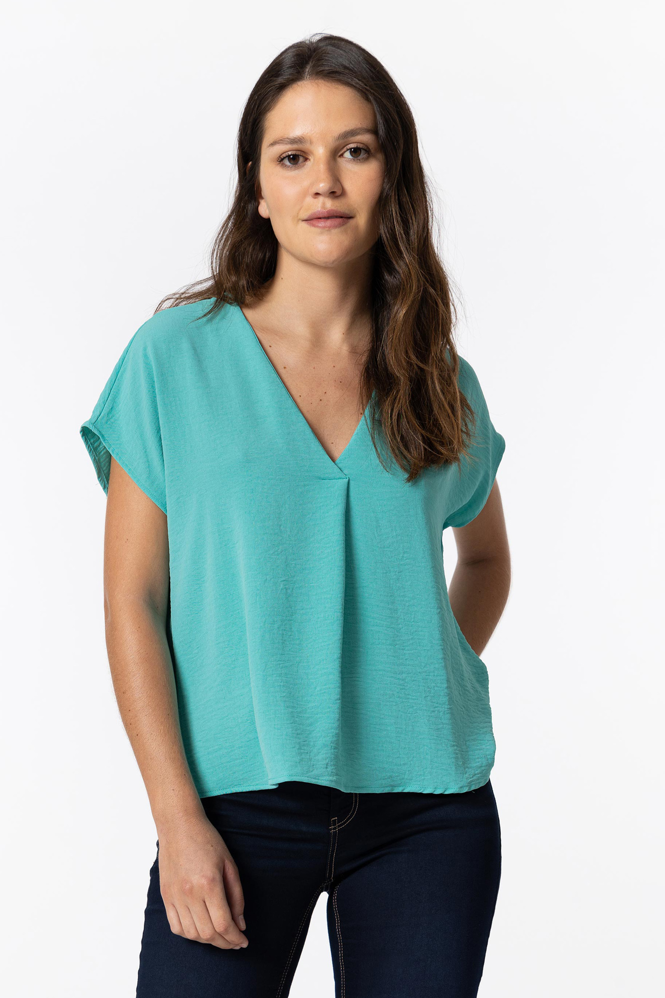Blusa com efeito amassado