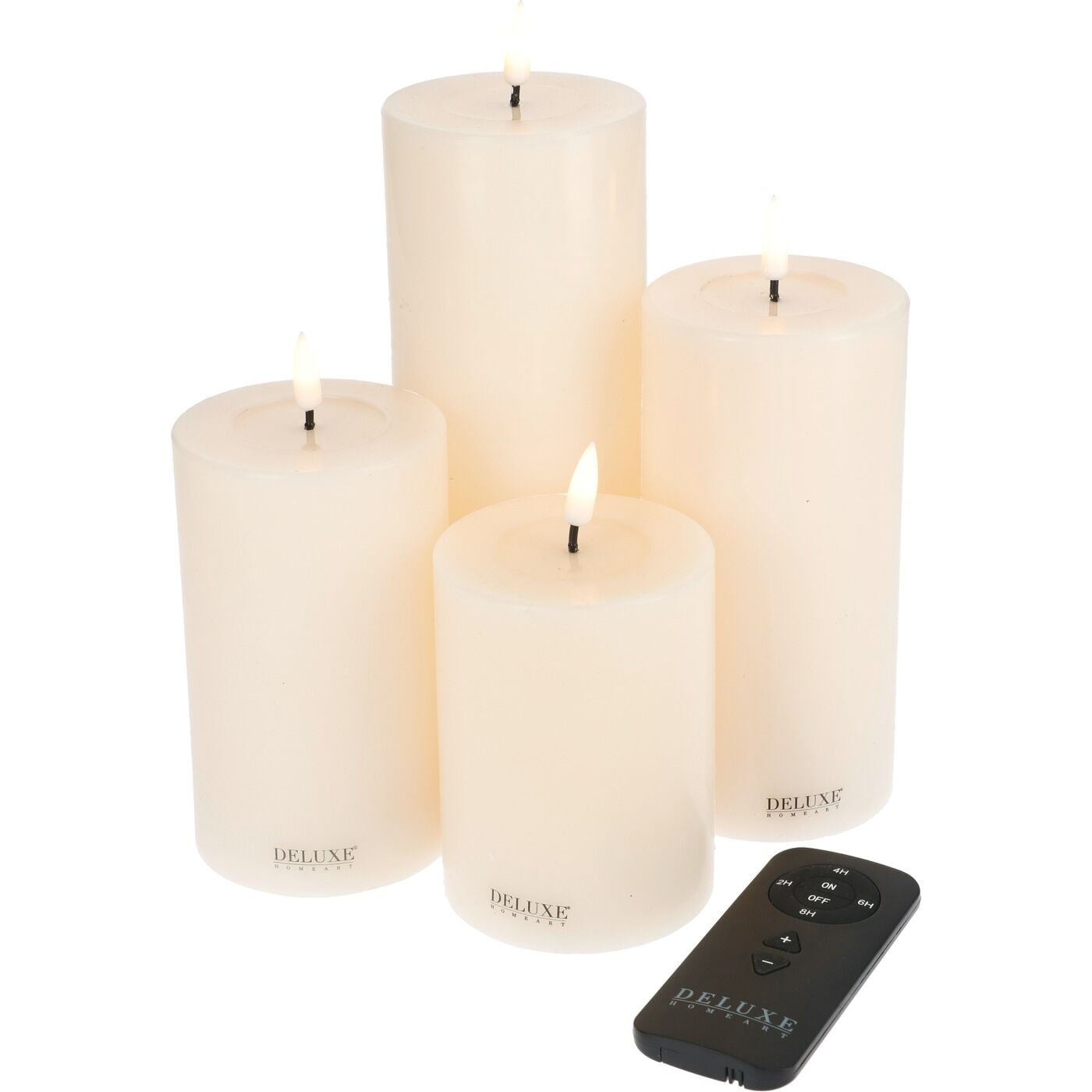 DeluxeLED Echtwachskerzen-Set «creme», 5-tlg. in Geschenkbox