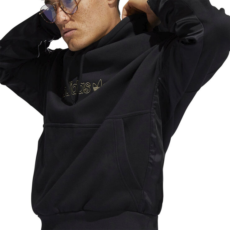 adidas satin paneled hoodie Sort